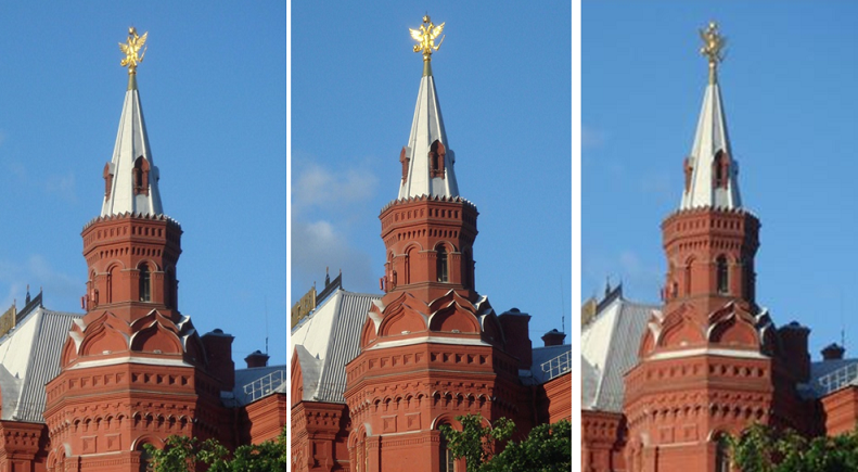 Вращение герба на башне Исторического музея  в Москве со стороны Александровского сада (фото: М.Орлов, 2009)
